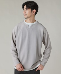 Buyer's Select/フクレジャガードキーネックフェイクレイヤード長袖Tシャツ