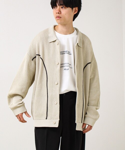 GLOSTER(グロスター)の「ウエスタンライン ニットカーディガン(カーディガン/ボレロ・メンズ・アイボリー/グリーン/ブラック・S/M/L)」の1枚目の写真