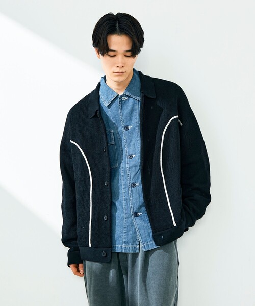 GLOSTER(グロスター)の「ウエスタンライン ニットカーディガン(カーディガン/ボレロ・メンズ・グリーン/アイボリー/ブラック・M/S/L)」の7枚目の写真