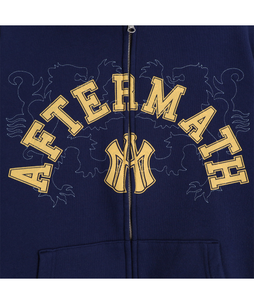 AFTERMATH（アフターマス）の「ATM LOGO ZIP HOODIE NAVY（パーカー・レディース・ネイビー・M/L/XL）」の4枚目の写真