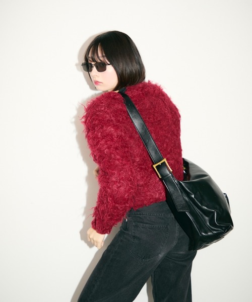 TONER（トナー）の「ワンショルダーレザーバッグ/ロゴプレート付き（ショルダーバッグ・レディース・ブラック/ブラウン/レッド・FREE）」の7枚目の写真