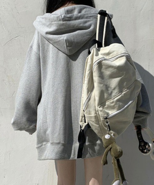 SallyLunn(サリーラン)の「アウターライク オーバーZIPスウェット(スウェット・レディース・ブラック/グレー・LARGE/MEDIUM)」の11枚目の写真