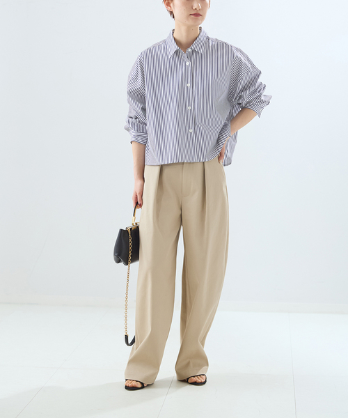 journal standard L'essage（ジャーナルスタンダードレサージュ）の「【金子綾さん着用】刺繍ショートシャツ（シャツ/ブラウス・レディース・グレー/ネイビー/ブルー系その他・FREE）」の9枚目の写真