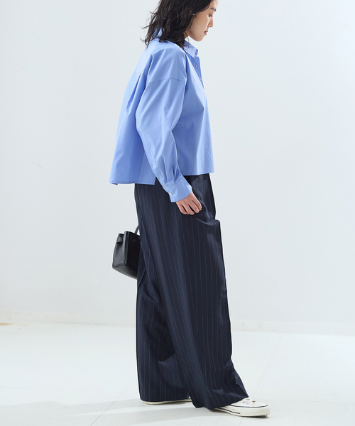 journal standard L'essage（ジャーナルスタンダードレサージュ）の「【金子綾さん着用】刺繍ショートシャツ（シャツ/ブラウス・レディース・グレー/ネイビー/ブルー系その他・FREE）」の15枚目の写真