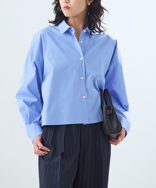 journal standard L'essage（ジャーナルスタンダードレサージュ）の「【金子綾さん着用】刺繍ショートシャツ（シャツ/ブラウス・レディース・グレー/ネイビー/ブルー系その他・FREE）」の16枚目の写真