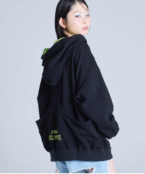 Little sunny bite(リトルサニーバイト)の「littlesunnybite/リトルサニーバイト/pocket hoodie(パーカー・レディース・ピンク/モスグリーン/ブラック・M/S)」の4枚目の写真