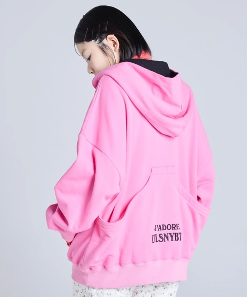 Little sunny bite(リトルサニーバイト)の「littlesunnybite/リトルサニーバイト/pocket hoodie(パーカー・レディース・ピンク/モスグリーン/ブラック・M/S)」の7枚目の写真