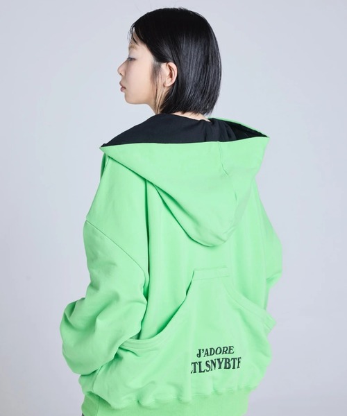 Little sunny bite(リトルサニーバイト)の「littlesunnybite/リトルサニーバイト/pocket hoodie(パーカー・レディース・ピンク/モスグリーン/ブラック・M/S)」の6枚目の写真