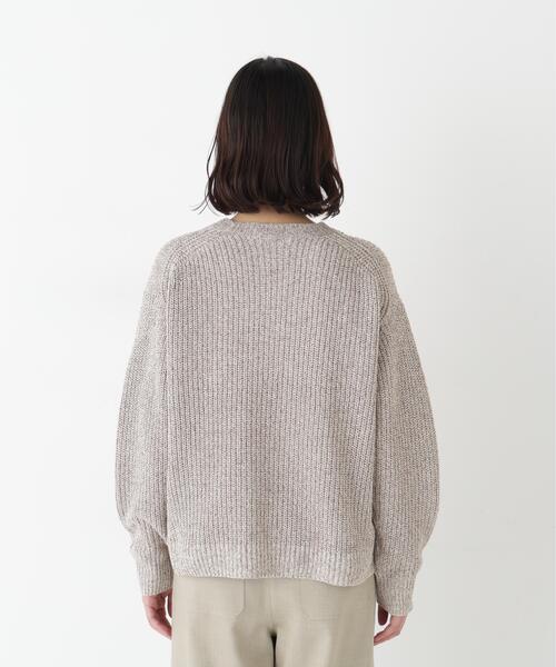 human woman(ヒューマンウーマン)の「◆ネップ入ペーパーヤーン片畦クルーネックプルオーバー(ニット/セーター・レディース・ブラウン/グレー系その他・MEDIUM)」の8枚目の写真