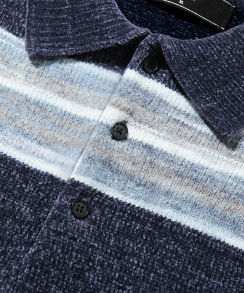 TRILLION(トリリオン)の「グラデーションストライプベルベットカラー ニット_ネイビー(ニット/セーター・メンズ・その他・L/XL/M)」の7枚目の写真
