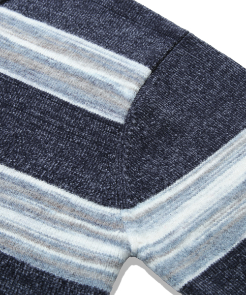 TRILLION(トリリオン)の「グラデーションストライプベルベットカラー ニット_ネイビー(ニット/セーター・メンズ・その他・L/XL/M)」の8枚目の写真