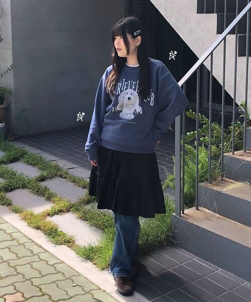 Retriever Club（レトリーバークラブ）の「RETRIEVER DOLL CREWNECK [PIGMENT NAVY]（スウェット・レディース・その他・M/L/XL）」の2枚目の写真