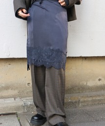 Ameri | SATIN LACE LAYERED PANTS(スラックス)