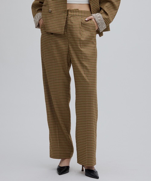 Ameri（アメリ）の「SATIN LACE LAYERED PANTS（スラックス・レディース・ベージュ/ネイビー・MEDIUM/SMALL）」の7枚目の写真