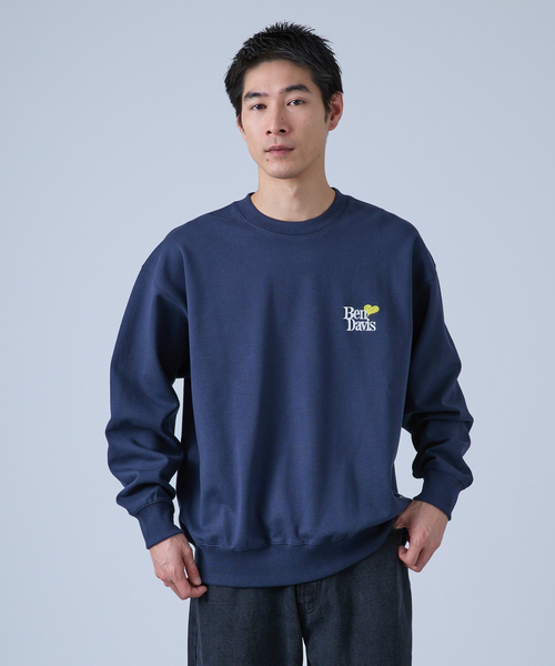 BEN DAVIS(ベンデイビス)の「【BEN DAVIS / ベンデイビス】別注 Heart LOGO CREW(スウェット・メンズ・ネイビー/グレー/ブラック/グリーン・LARGE/MEDIUM)」の1枚目の写真