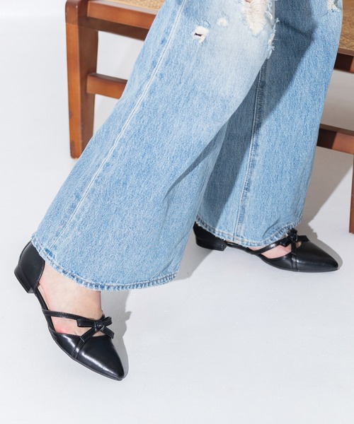 attagirl(アタガール)の「リボンセパレートパンプス(パンプス・レディース・チェック/ブラック/アイボリー/ドット・22.5cm/22.0cm/23.5cm/23.0cm/25.5cm/25.0cm/24.5cm/24.0cm)」の10枚目の写真