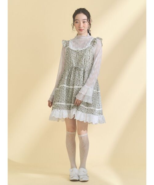 merry jenny（メリージェニー）の「シアーレーストップス（Tシャツ/カットソー・レディース・オフホワイト/ピンク・FREE）」の7枚目の写真