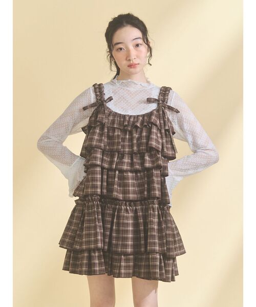 merry jenny（メリージェニー）の「シアーレーストップス（Tシャツ/カットソー・レディース・オフホワイト/ピンク・FREE）」の8枚目の写真