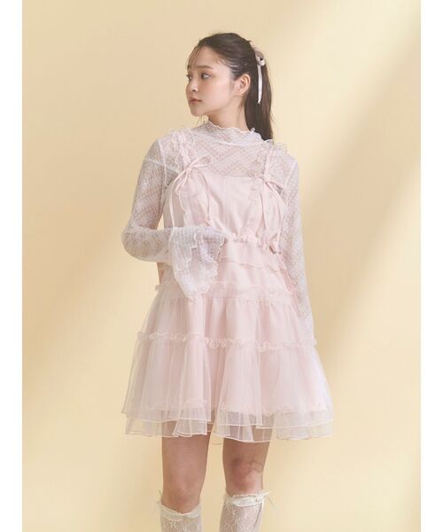 merry jenny（メリージェニー）の「シアーレーストップス（Tシャツ/カットソー・レディース・オフホワイト/ピンク・FREE）」の11枚目の写真