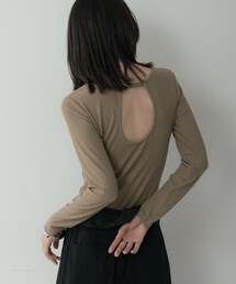 GALLEST | バックオープンリブ長袖Tシャツ(Tシャツ/カットソー)