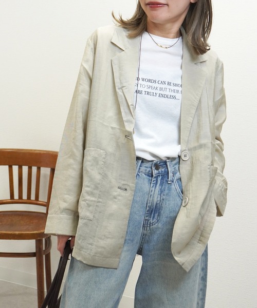 gossara（ゴサラ）の「【軽やかな着心地】シアーテーラードジャケット（テーラードジャケット・レディース・ブラウン/ブラック/ベージュ・FREE）」の8枚目の写真
