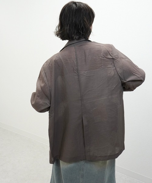 gossara（ゴサラ）の「【軽やかな着心地】シアーテーラードジャケット（テーラードジャケット・レディース・ブラウン/ブラック/ベージュ・FREE）」の20枚目の写真