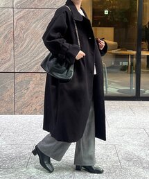 スタンドカラーロングコート