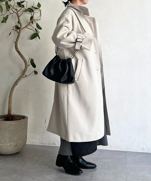un dix cors（アンディコール）の「スタンドカラーロングコート（その他アウター・レディース・ライトグレー/ブラック/オフホワイト・FREE）」の8枚目の写真