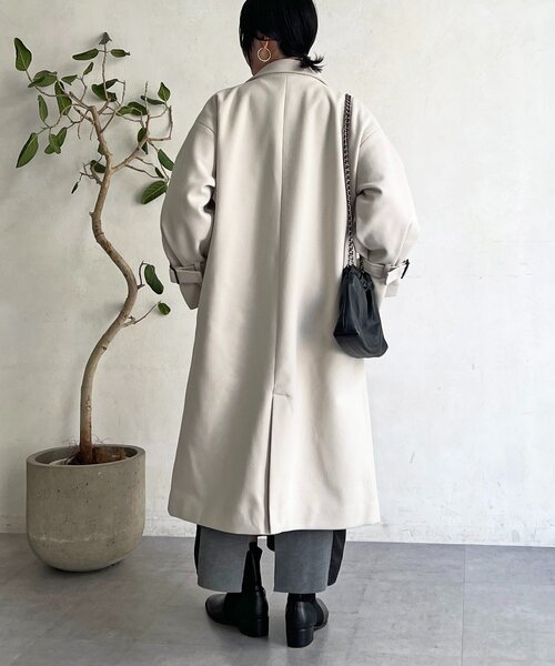 un dix cors（アンディコール）の「スタンドカラーロングコート（その他アウター・レディース・ライトグレー/ブラック/オフホワイト・FREE）」の9枚目の写真