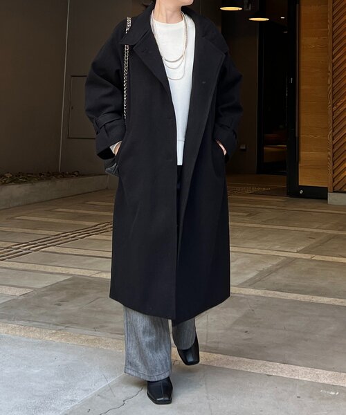 un dix cors（アンディコール）の「スタンドカラーロングコート（その他アウター・レディース・ライトグレー/ブラック/オフホワイト・FREE）」の18枚目の写真