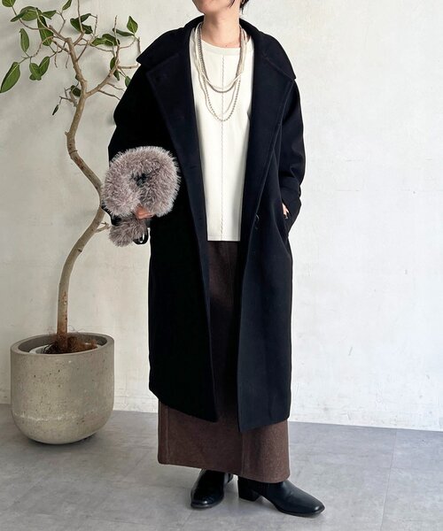 un dix cors（アンディコール）の「スタンドカラーロングコート（その他アウター・レディース・ライトグレー/ブラック/オフホワイト・FREE）」の22枚目の写真