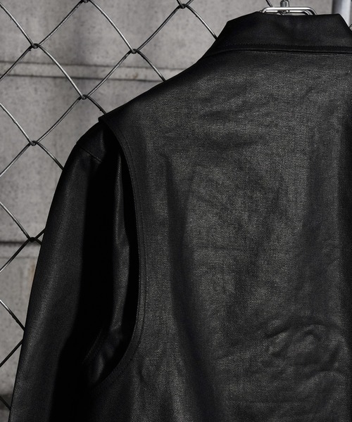 LANDNESS(ランドネス)の「【LANDNESS/ランドネス】COATED DENIM ZIP JACKET/コーティッドデニムジップジャケット(デニムジャケット・メンズ・ブラック・S/M/L)」の21枚目の写真