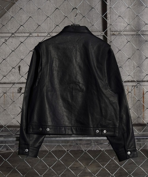 LANDNESS(ランドネス)の「【LANDNESS/ランドネス】COATED DENIM ZIP JACKET/コーティッドデニムジップジャケット(デニムジャケット・メンズ・ブラック・S/M/L)」の19枚目の写真