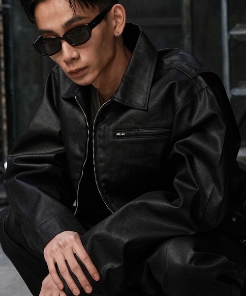 LANDNESS(ランドネス)の「【LANDNESS/ランドネス】COATED DENIM ZIP JACKET/コーティッドデニムジップジャケット(デニムジャケット・メンズ・ブラック・S/M/L)」の15枚目の写真