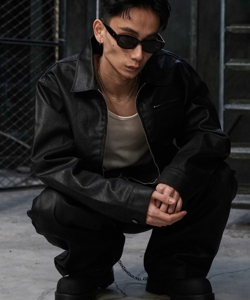 LANDNESS(ランドネス)の「【LANDNESS/ランドネス】COATED DENIM ZIP JACKET/コーティッドデニムジップジャケット(デニムジャケット・メンズ・ブラック・S/M/L)」の18枚目の写真