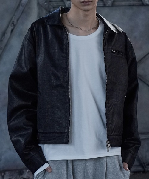 LANDNESS/ランドネス】COATED DENIM ZIP JACKET/コーティッドデニム