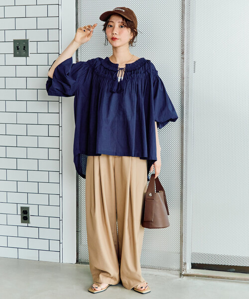 限定展開 インド フリル スキッパー ブラウス（シャツ/ブラウス