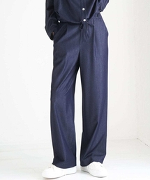 MK MICHEL KLEIN | [SANAGARAシリーズ]デニムライク ワイドパンツ/接触冷感/UVカット/洗える(デニムパンツ)