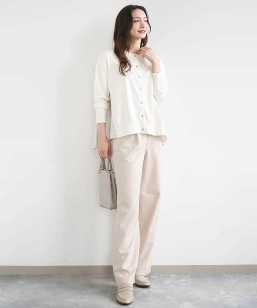 MK MICHEL KLEIN（エムケーミッシェルクラン）の「[SANAGARAシリーズ]デニムライク ワイドパンツ/接触冷感/UVカット/洗える（デニムパンツ・レディース・ネイビー/ベージュ・38）」の13枚目の写真