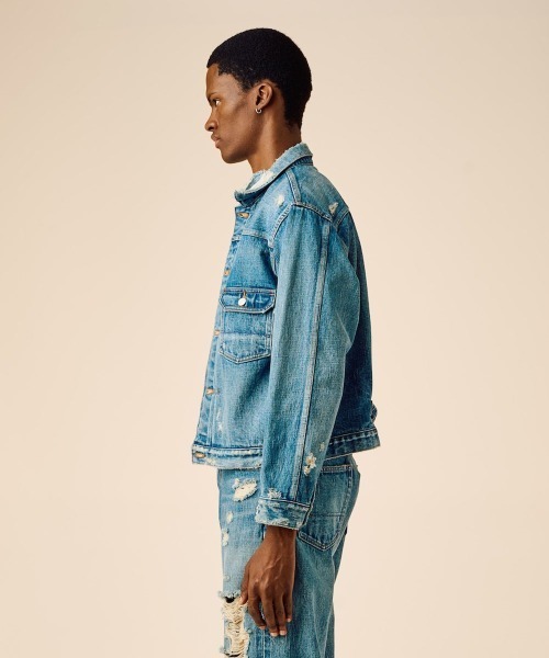 BEDWIN & THE HEARTBREAKERS（ベドウィン アンド ザ ハートブレイカーズ）の「DAMAGED DENIM JACKET "CASSIDY"（デニムジャケット・メンズ・インディゴブルー・X-LARGE/LARGE/MEDIUM）」の9枚目の写真