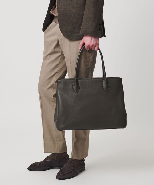 UNITED ARROWS ユナイテッドアローズ　ビジネスレザートートバッグ　茶 レザー ジップ トートバッグ（トートバッグ）｜UNITED ARROWS