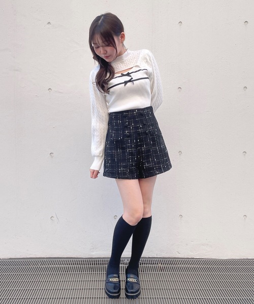 abc une face(アーベーセーアンフェイス)の「バックリボンショートパンツ(その他パンツ・レディース・ホワイト/ブラック・FREE)」の14枚目の写真