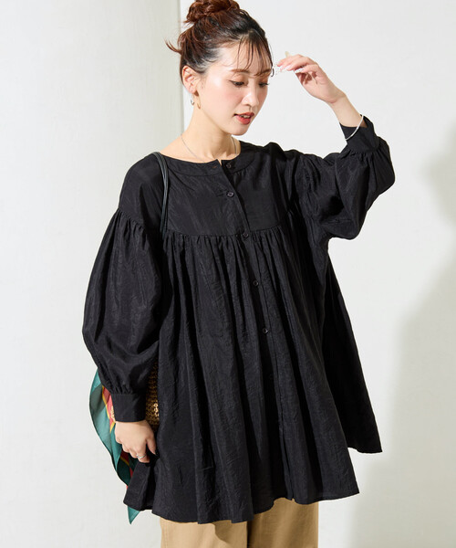 FREAK'S STORE(フリークスストア)の「限定展開 前後 2way チュニック ブラウス(シャツ/ブラウス・レディース・ナチュラル/ブルー/ブラック/ベージュ・フリ-)」の10枚目の写真