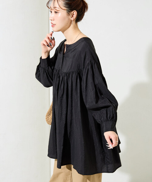 FREAK'S STORE(フリークスストア)の「限定展開 前後 2way チュニック ブラウス(シャツ/ブラウス・レディース・ナチュラル/ブルー/ブラック/ベージュ・フリ-)」の11枚目の写真