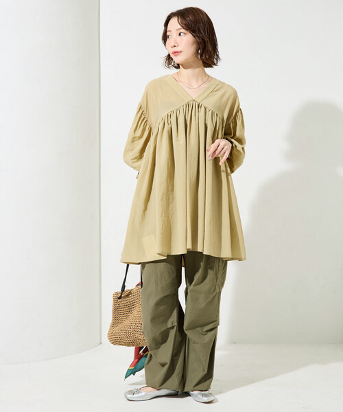 FREAK'S STORE(フリークスストア)の「限定展開 前後 2way チュニック ブラウス(シャツ/ブラウス・レディース・ナチュラル/ブルー/ブラック/ベージュ・フリ-)」の13枚目の写真