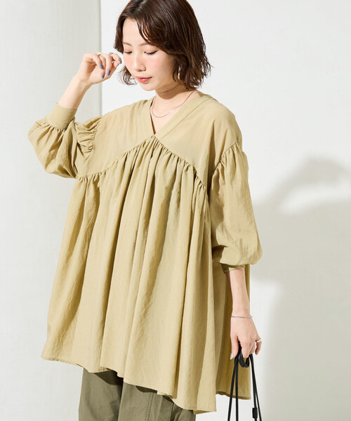 FREAK'S STORE(フリークスストア)の「限定展開 前後 2way チュニック ブラウス(シャツ/ブラウス・レディース・ナチュラル/ブルー/ブラック/ベージュ・フリ-)」の14枚目の写真