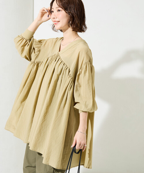 FREAK'S STORE(フリークスストア)の「限定展開 前後 2way チュニック ブラウス(シャツ/ブラウス・レディース・ナチュラル/ブルー/ブラック/ベージュ・フリ-)」の15枚目の写真