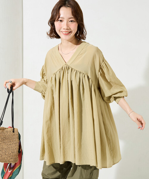 FREAK'S STORE(フリークスストア)の「限定展開 前後 2way チュニック ブラウス(シャツ/ブラウス・レディース・ナチュラル/ブルー/ブラック/ベージュ・フリ-)」の17枚目の写真