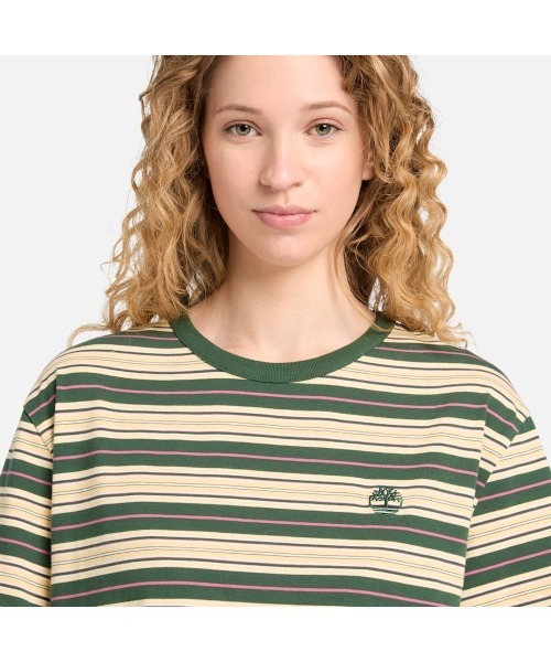 Timberland(ティンバーランド)の「ストライプ 半袖 Tシャツ ユニセックス(Tシャツ/カットソー・メンズ・ベージュ系その他・LARGE/XX-LARGE/X-LARGE/MEDIUM/SMALL)」の2枚目の写真