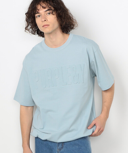 Purple&Yellow（パープルアンドイエロー）の「エンボスロゴ 半袖Tシャツ（Tシャツ/カットソー・メンズ・ホワイト/ブラック/サックスブルー・SMALL/MEDIUM/LARGE）」の3枚目の写真